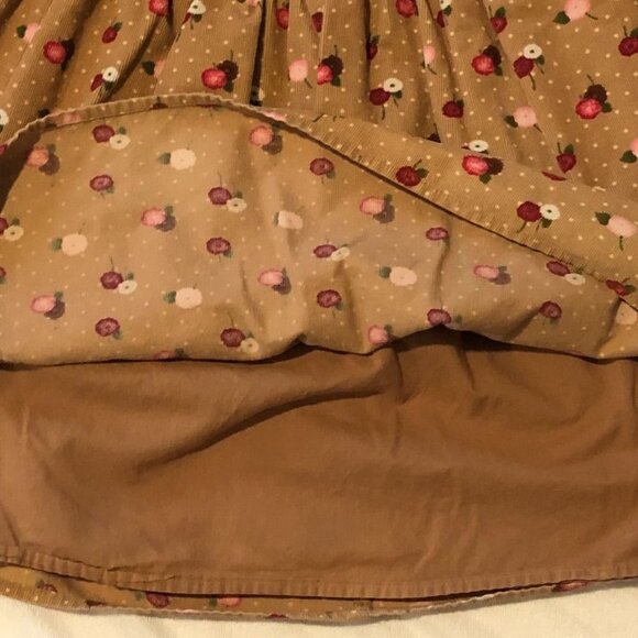 Baby Gap Girls Corduroy Dress Brown Flowers White Polka Dots Size 4Y or 4T - Picture 6 of 15